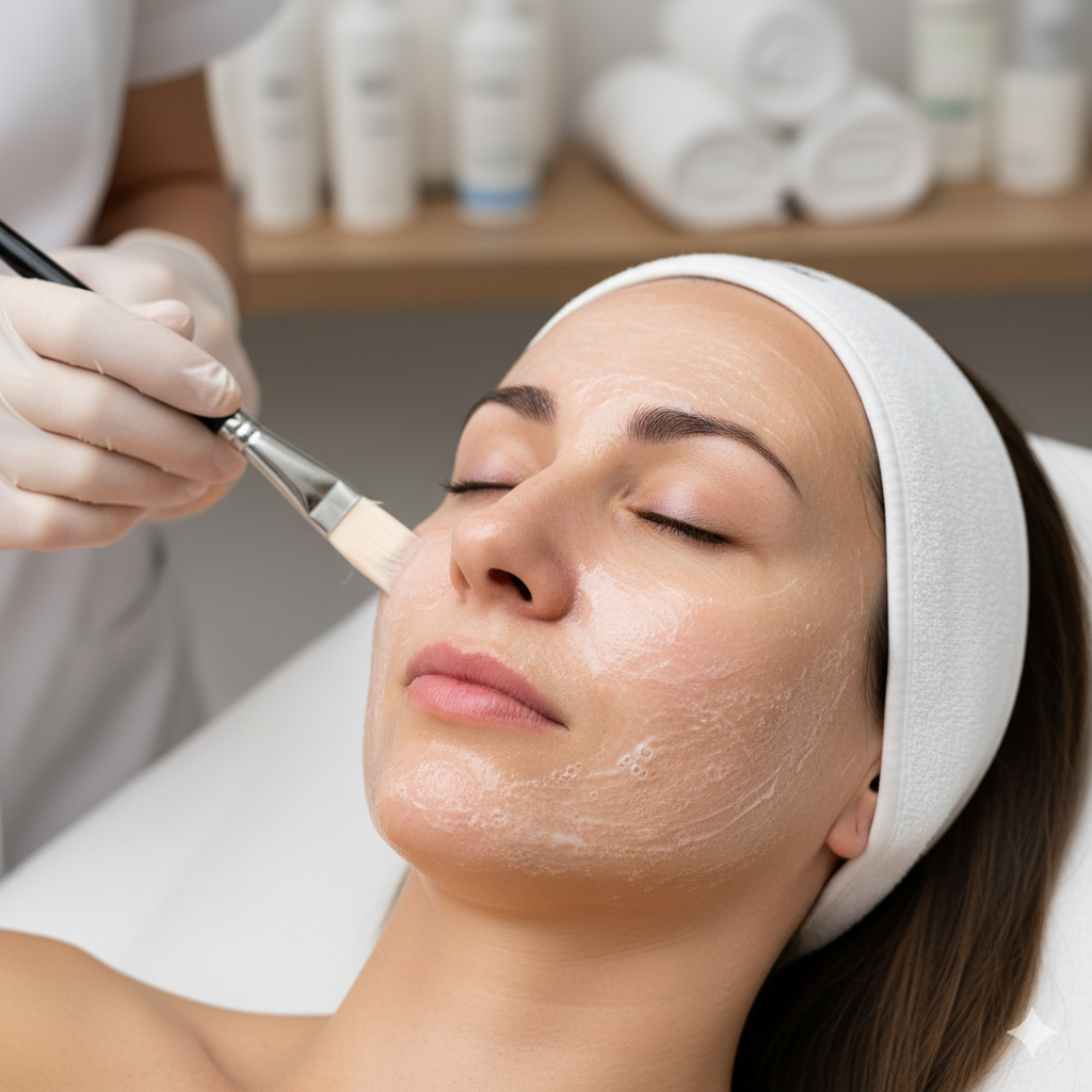 Medical grade chemical peel consultation and skin treatment